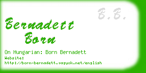 bernadett born business card